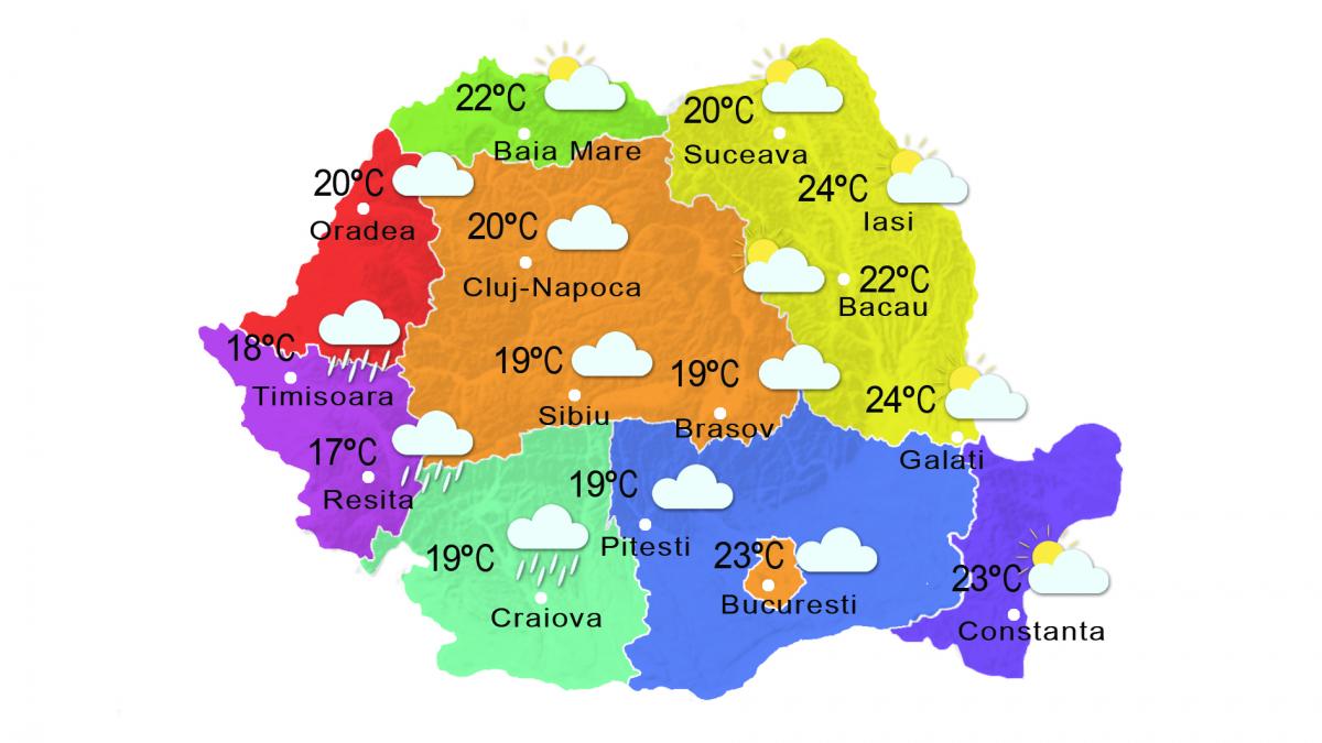Prognoza METEO 10 septembrie. Ploi pe timpul nopţii