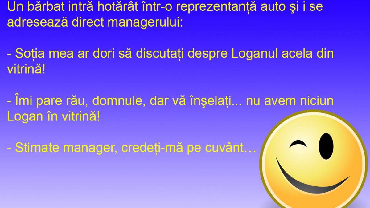 BANCUL ZILEI: Loganul din vitrină nu are nicio vină!