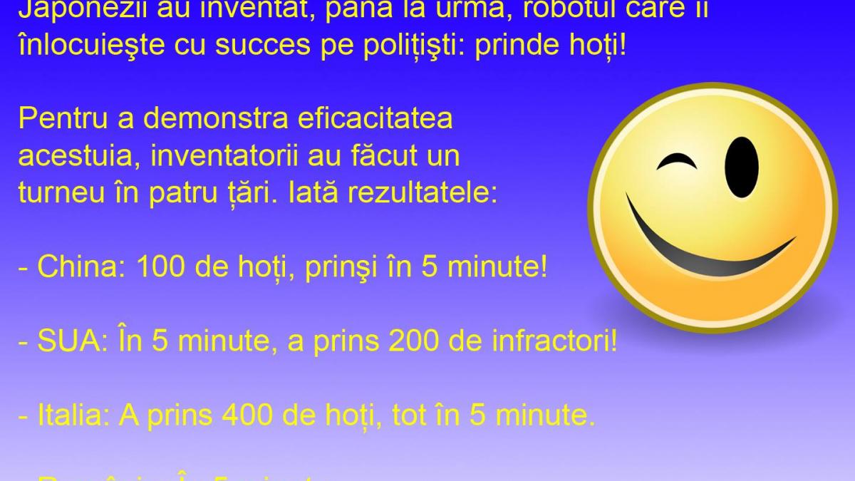 BANCUL ZILEI: Robotul de prins hoţi a ajuns şi în Romania!
