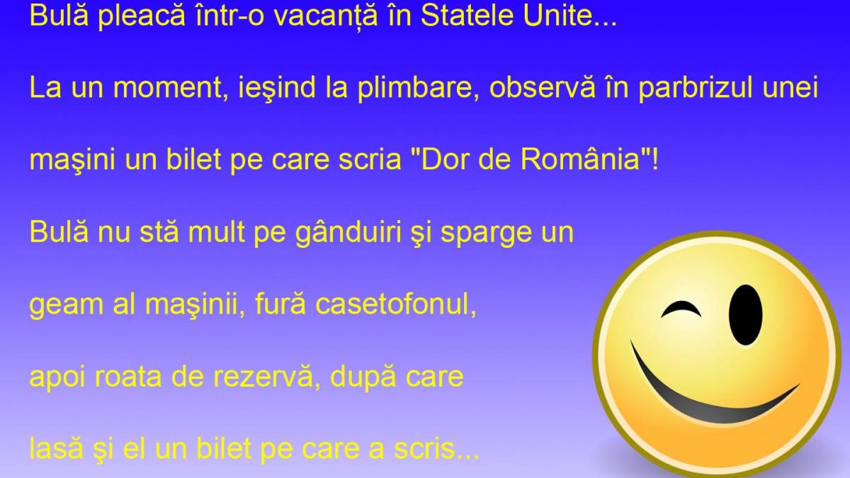 BANCUL ZILEI: Bulă, lecţie de românism în SUA!