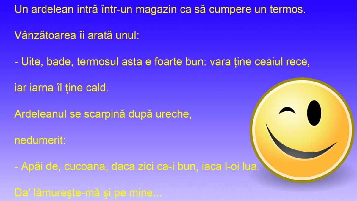 BANCUL ZILEI: Iarna nu-i ca vara, nici măcar pentru un termos!