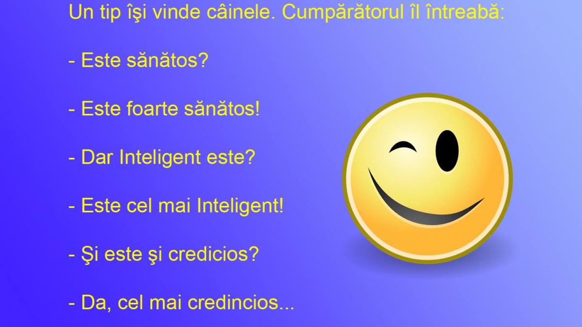 BANCUL ZILEI: Bulă are un câine cuminte, dar tot îl vinde
