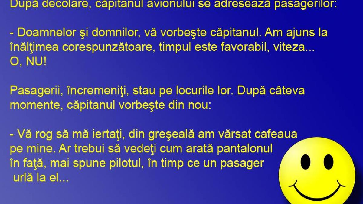BANCUL ZILEI: Cafeaua băută în avion, un pericol pentru orice pantalon!