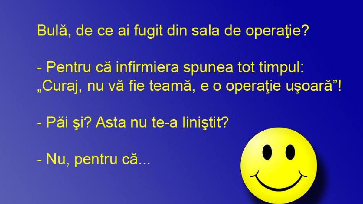 BANCUL ZILEI: Fuga e ruşinoasă şi nici nu e este sănătoasă