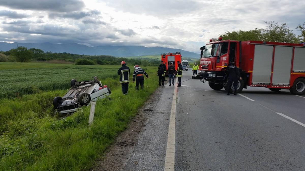 Mașina de la Crimă Organizată în care se afla omul de afaceri Lucian Caraiman s-a răsturnat