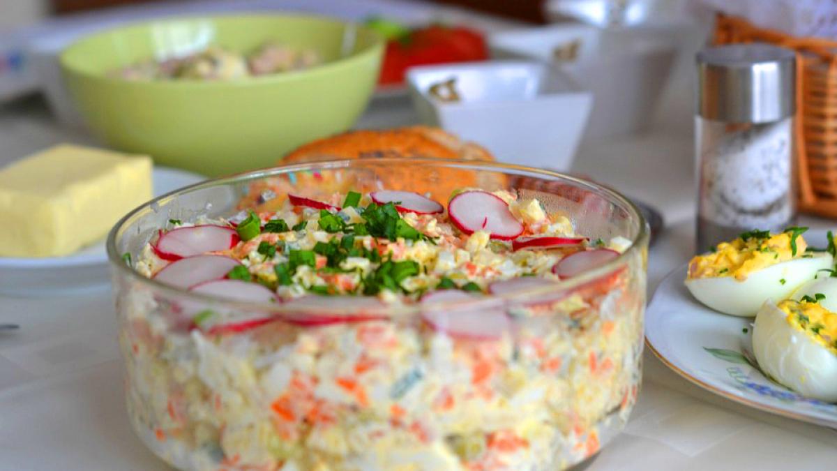 O salată de ouă. O mâncăm în sandviş sau ca atare
