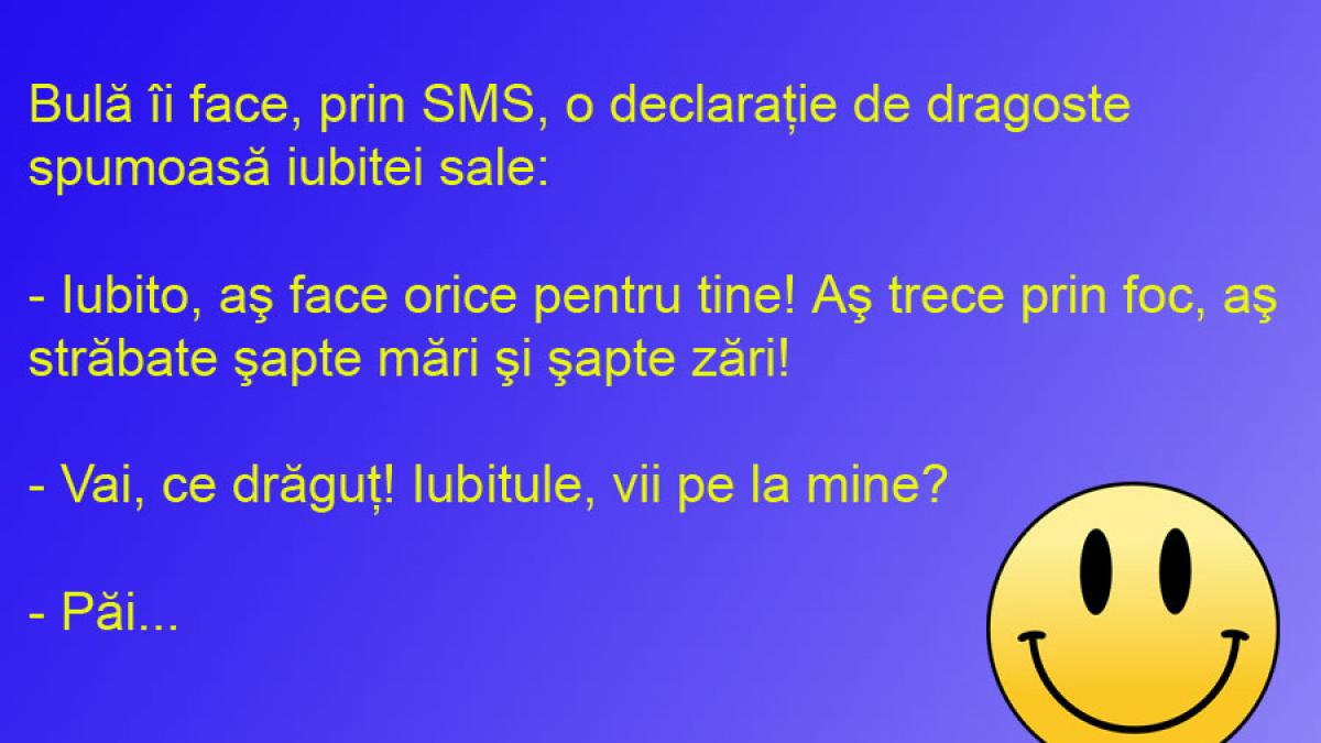 BANCUL ZILEI: Bulă, declaraţie de dragoste încheiată prost!