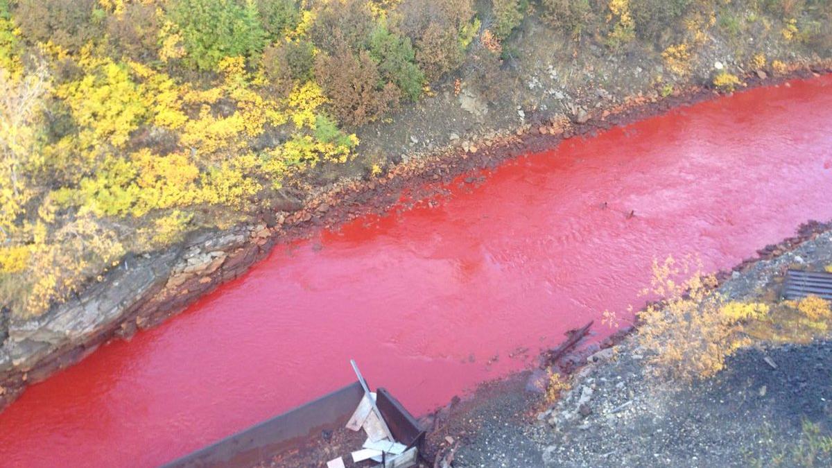 Alertă de poluare în Rusia după ce un un râu a devenit sângeriu, în Siberia