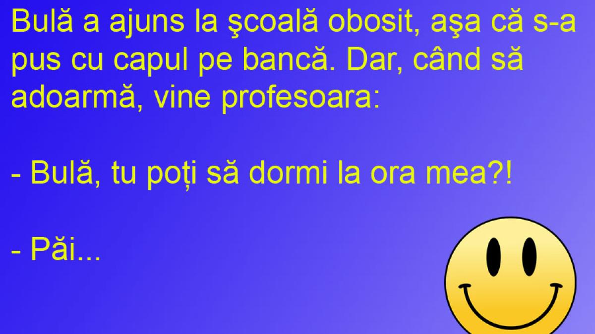 BANCUL ZILEI: La şcoală, ora de somn se predă în tăcere