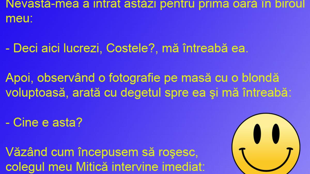 BANCUL ZILEI: Soţia din birou versus blonda de pe birou
