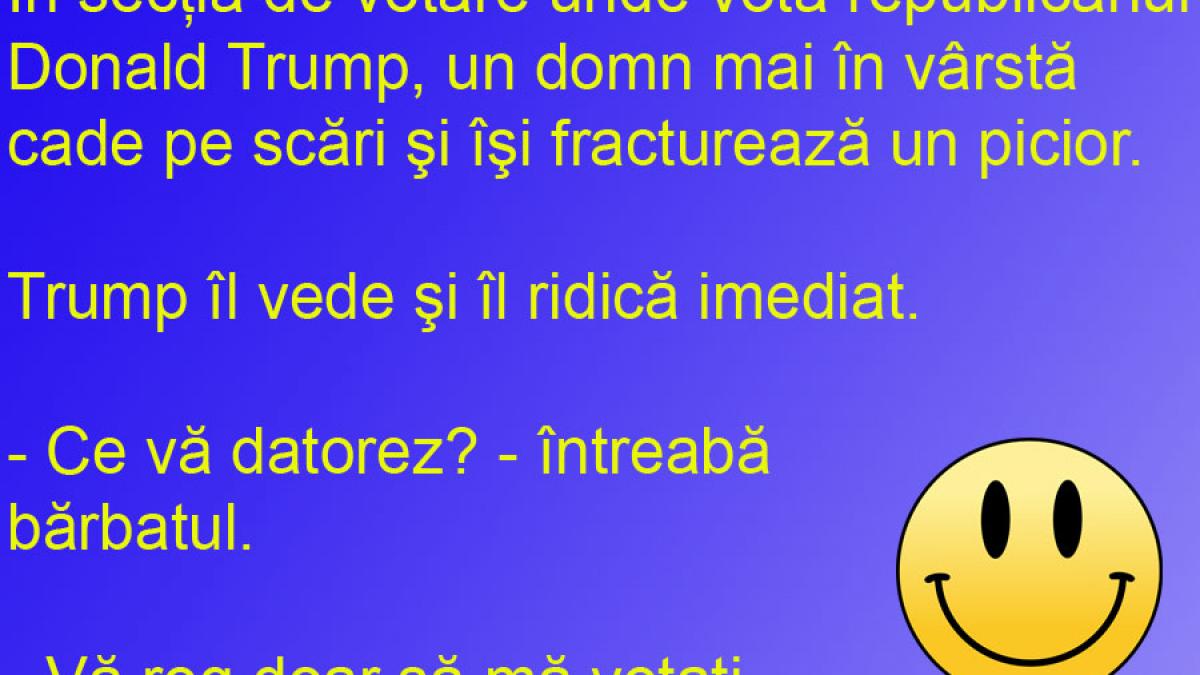 BANCUL ZILEI: Donald Trump, vot cu semne de bună purtare!