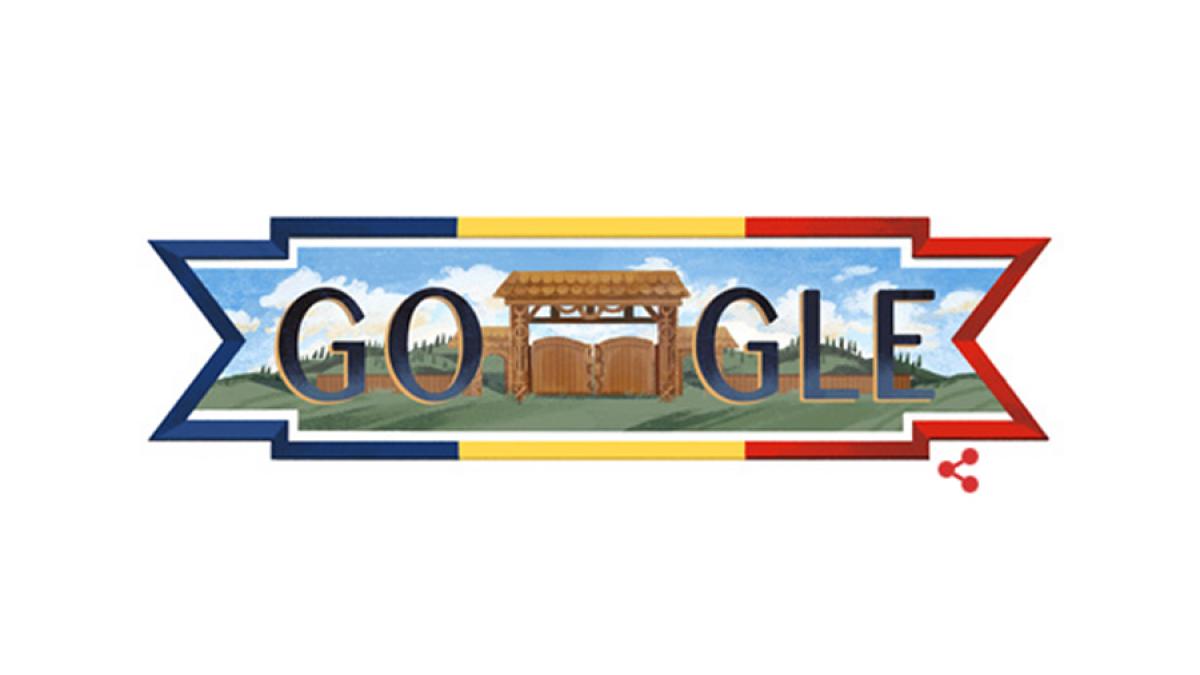 Logo dedicat Zilei Naţionale a României, pe pagina de start a Google