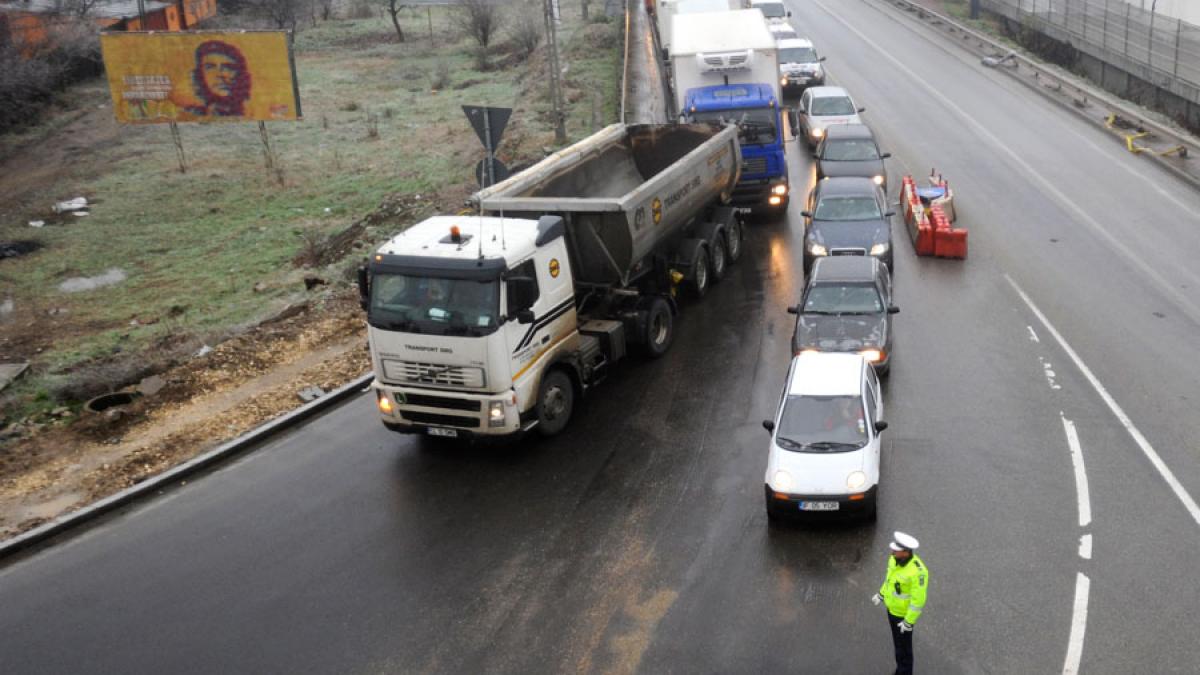 Trafic îngreunat pe centura Bucureștiului din cauza unui accident