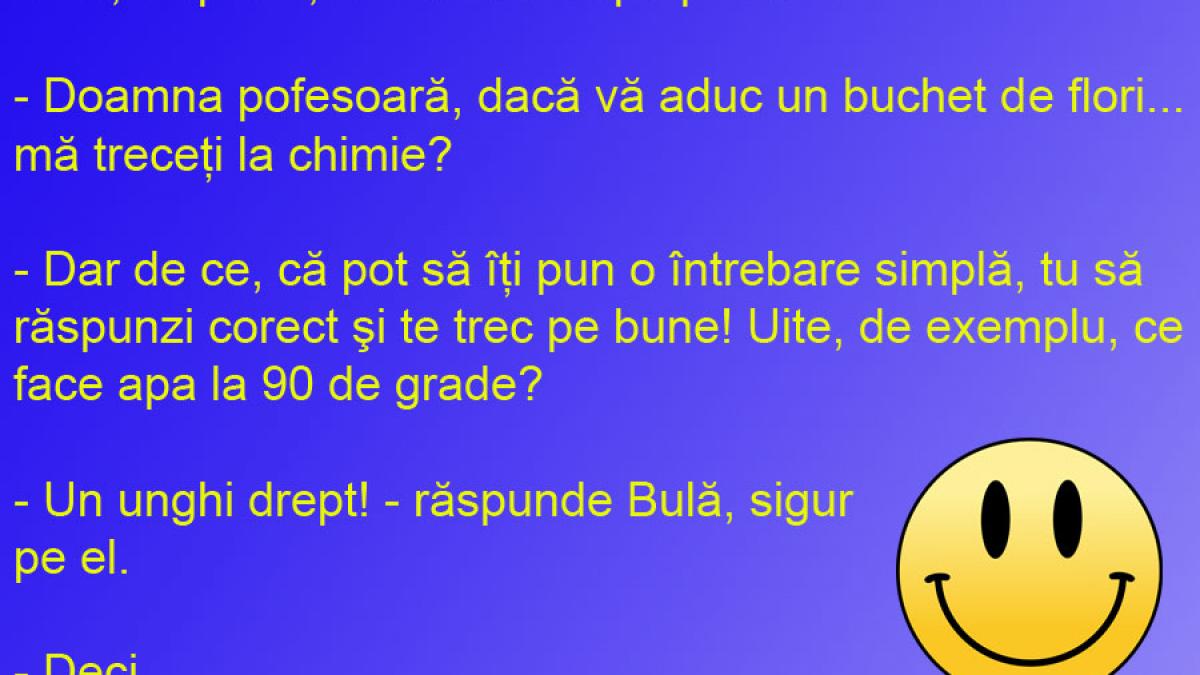 BANCUL ZILEI: Numai Bulă ştie... cum se trece la chimie!