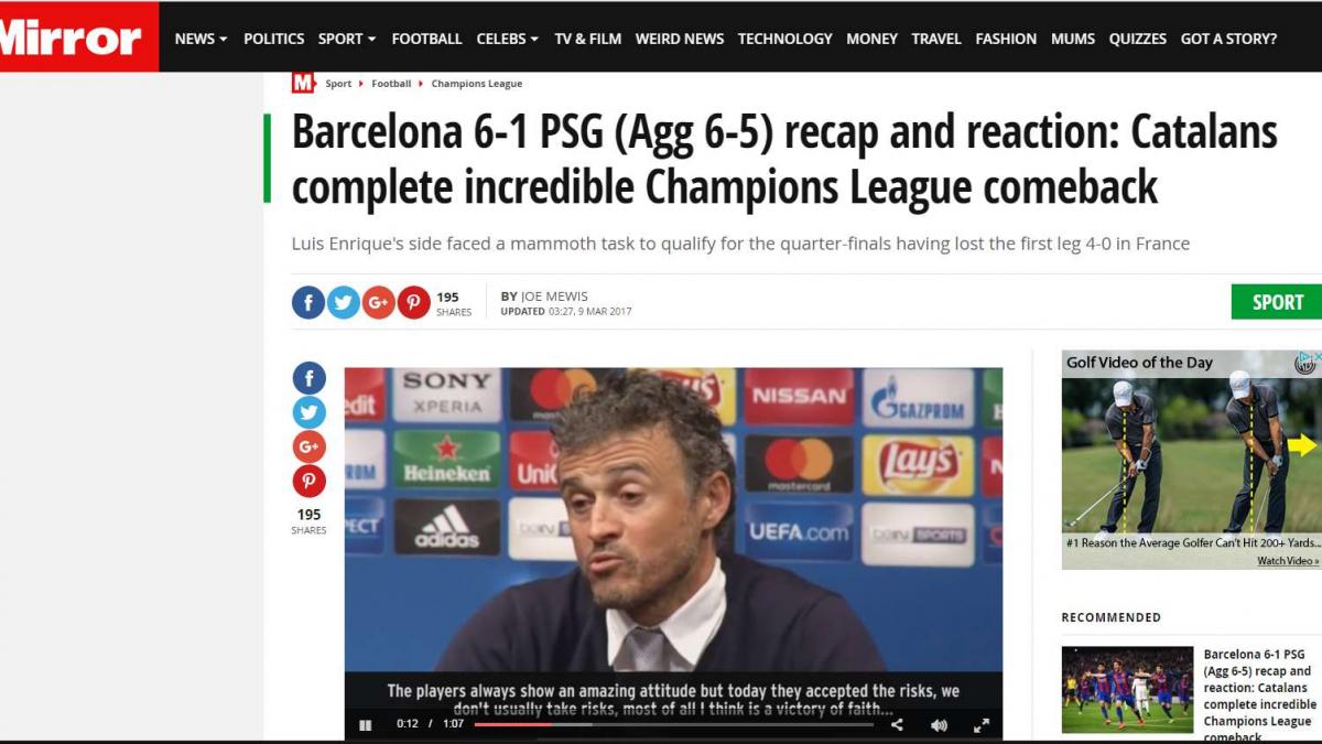 Ce scrie presa internațională despre revenirea incredibilă a Barcelonei: "Cea mai mare revenire din istorie! Barcelona, victorie epică cu 6-1"