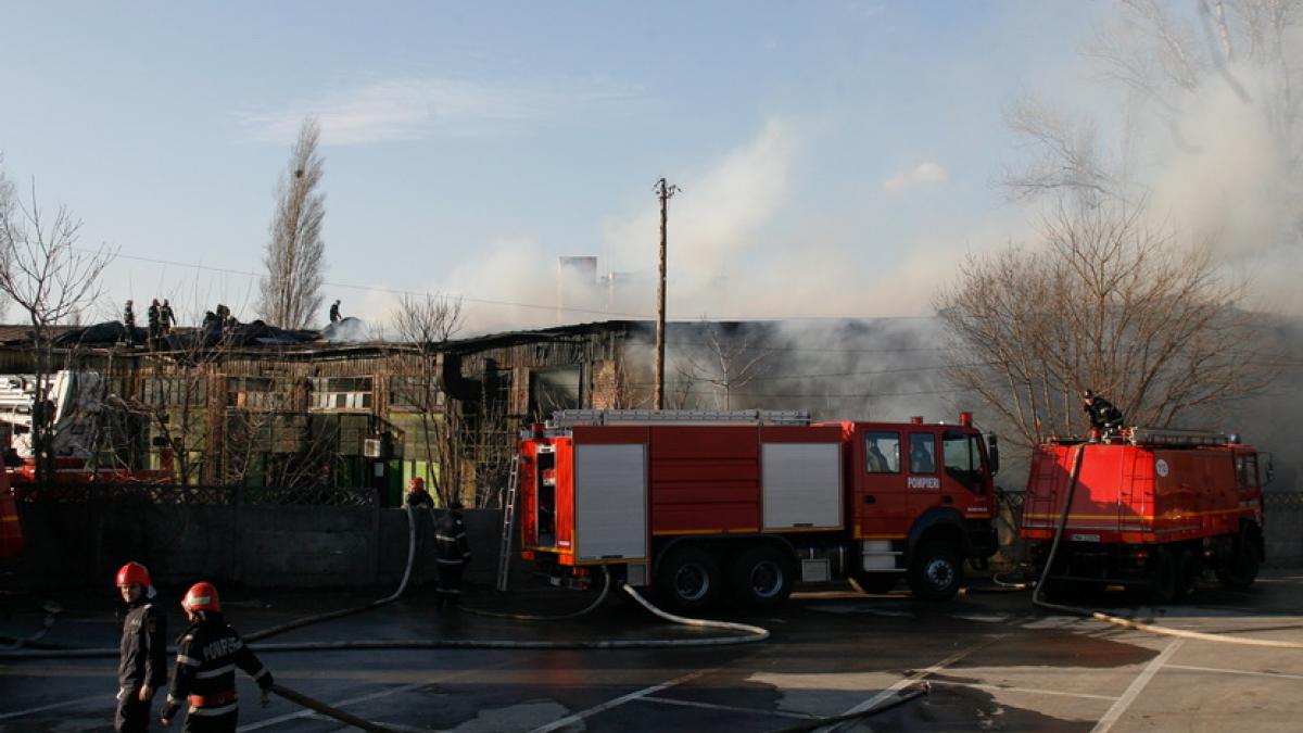 Incendiu la o hală de depozitare de pe bd. Bucureştii Noi