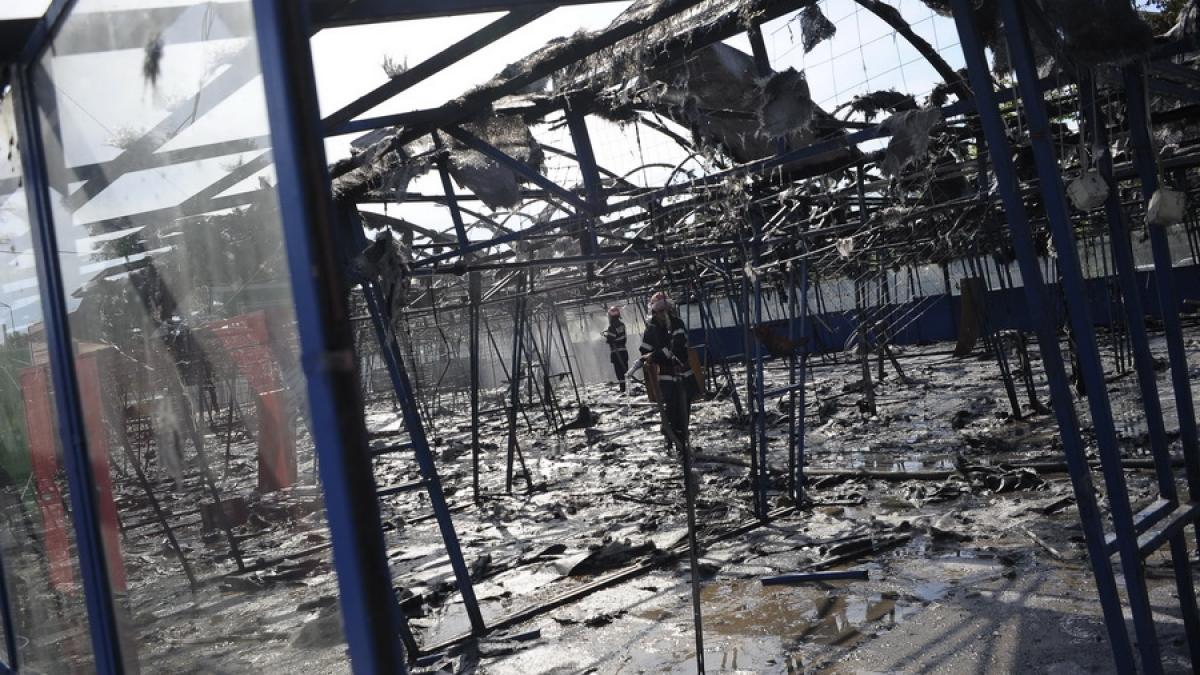 Argeș - Incendiu la o hală de prelucarea lemnului