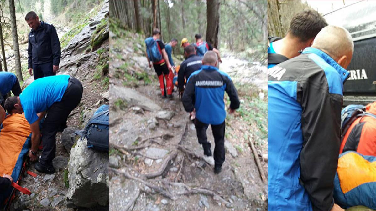 Turist rănit în timpul unei drumeții pe munte, recuperat de jandarmii montani