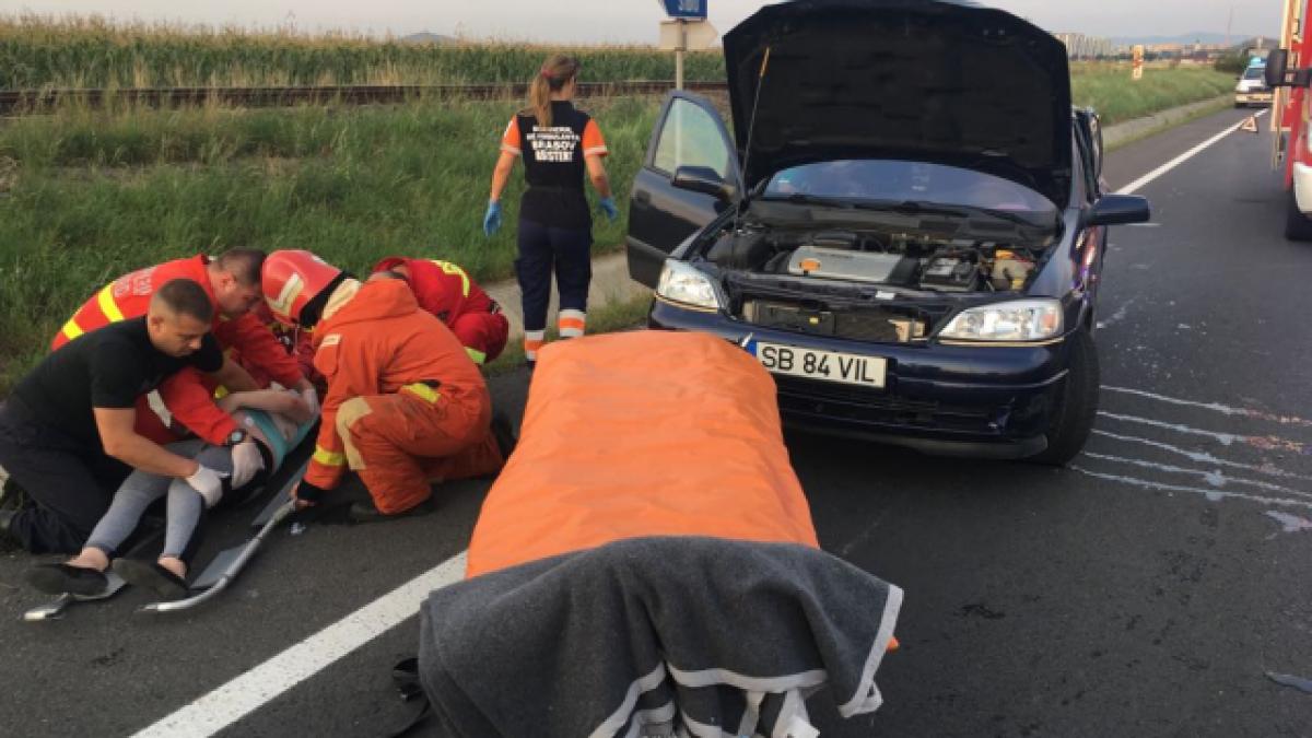Accident cu 4 victime, din care două femei însărcinate, la Ieșirea din Brașov spre Ghimbav