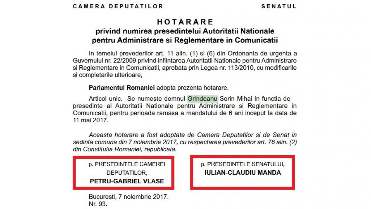 Dragnea și Tăriceanu nu și-au asumat numirea lui Grindeanu la ANCOM