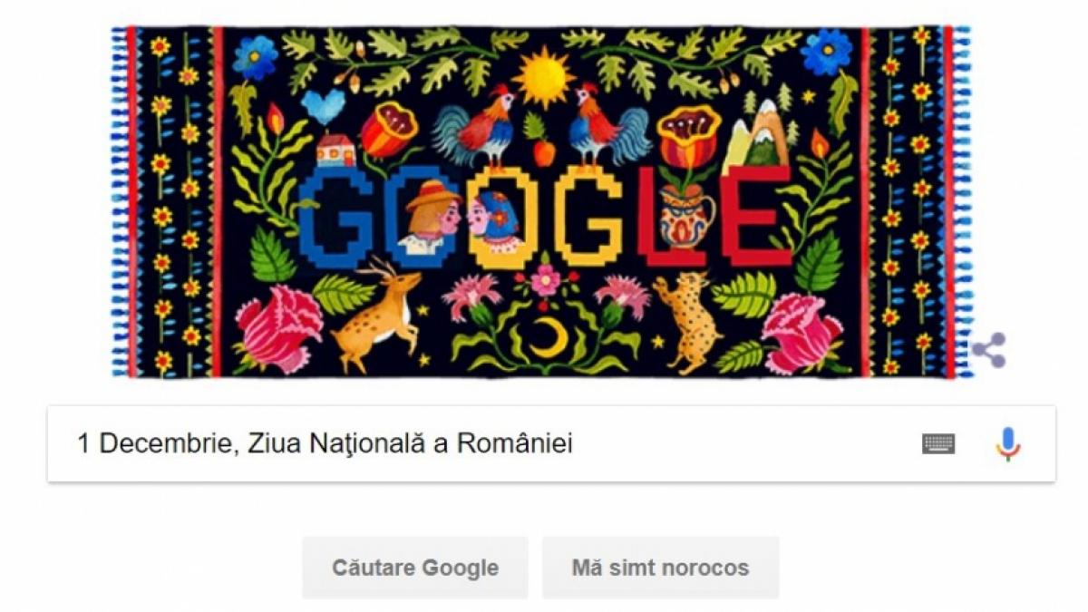 Ziua Naţională a României, e sărbătorită și de Google cu un logo special