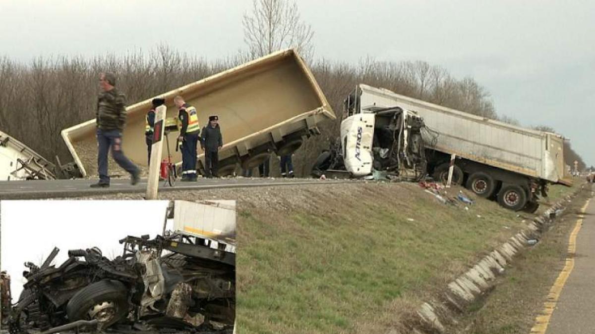 Impact devastator în apropiere de Vama Borș! Două camioane s-au făcut praf 