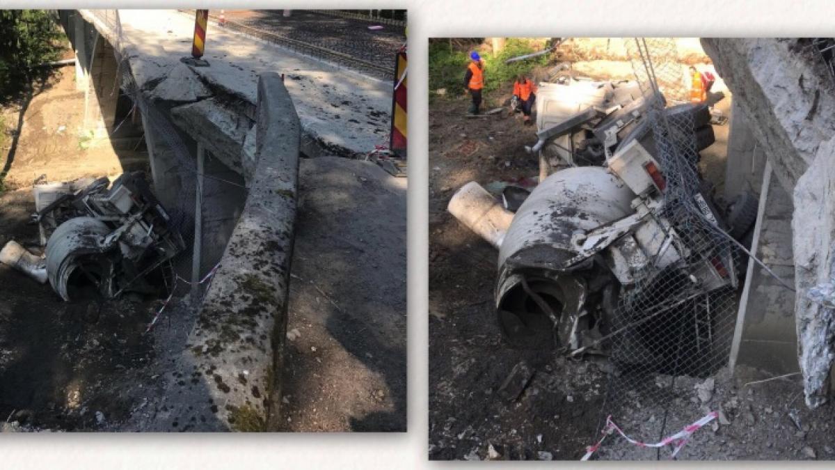 Accident de muncă mortal la Olăneşti. O autoutilitară a căzut de pe un pod în lucru