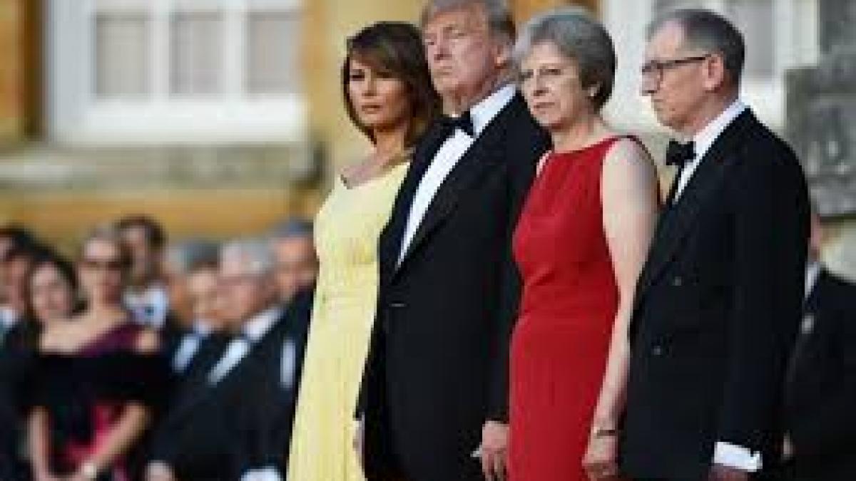 Melania Trump şi Philip May, relaxaţi în pofida polemicii declanşate de noile declaraţii ale lui Trump 