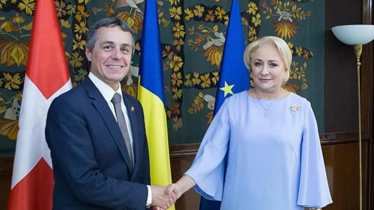 Dăncilă a discutat cu şeful diplomaţiei elveţiene despre stimularea schimburilor economice bilaterale
