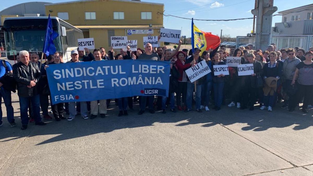 Angajaţii Nestle Timişoara protestează