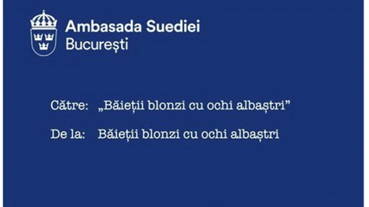 Urare plină de umor a Ambasadei Suediei de ziua SRI