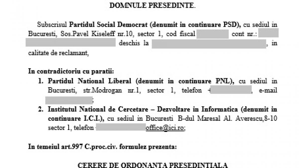 DOCUMENT: PSD a dat în judecată PNL, pentru că îi folosește sloganul electoral