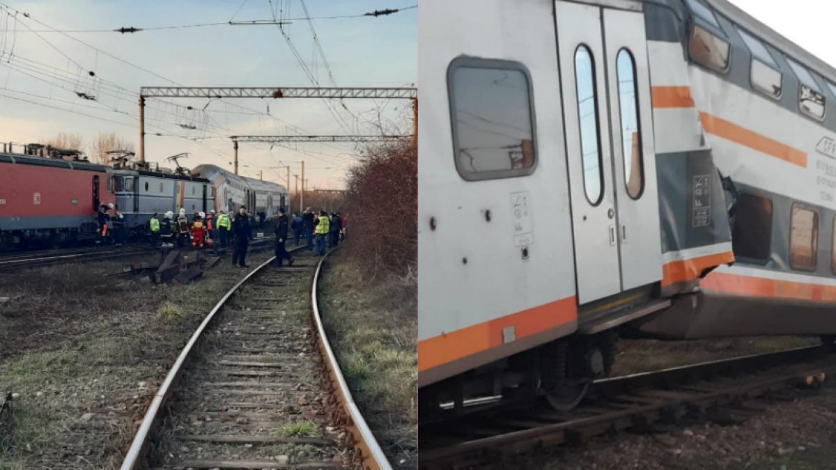 Accident feroviar în apropierea Ploieștiului. Două trenuri s-au ciocnit. Mai multe persoane au fost rănite