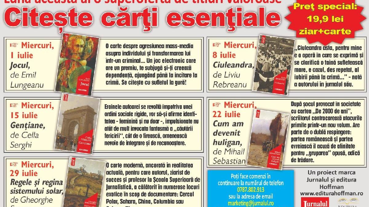 Luna aceasta Jurnalul îți aduce o superofertă de titluri valoroase, cu autori clasici și contemporani. Citește cărți esențiale și nu o să regreți!
