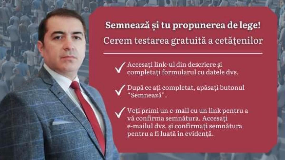 Petiție pentru testarea gratuită a populației 