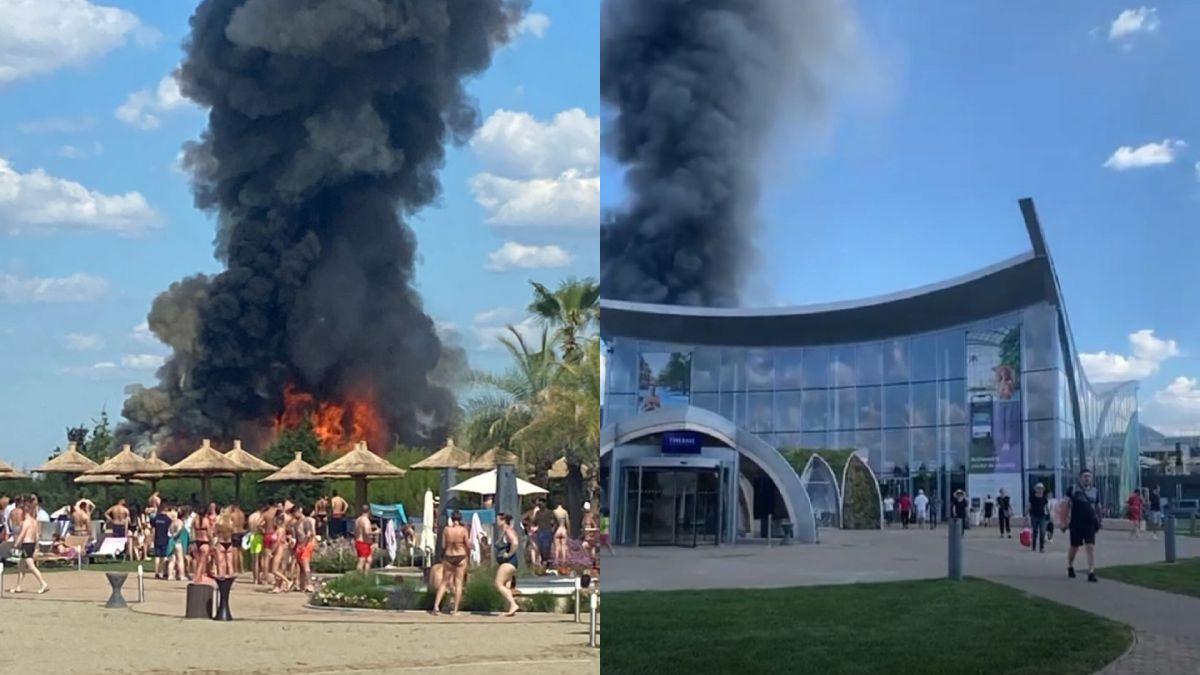Incendiu de proporții la Therme. Mai multe persoane au fost evacuate