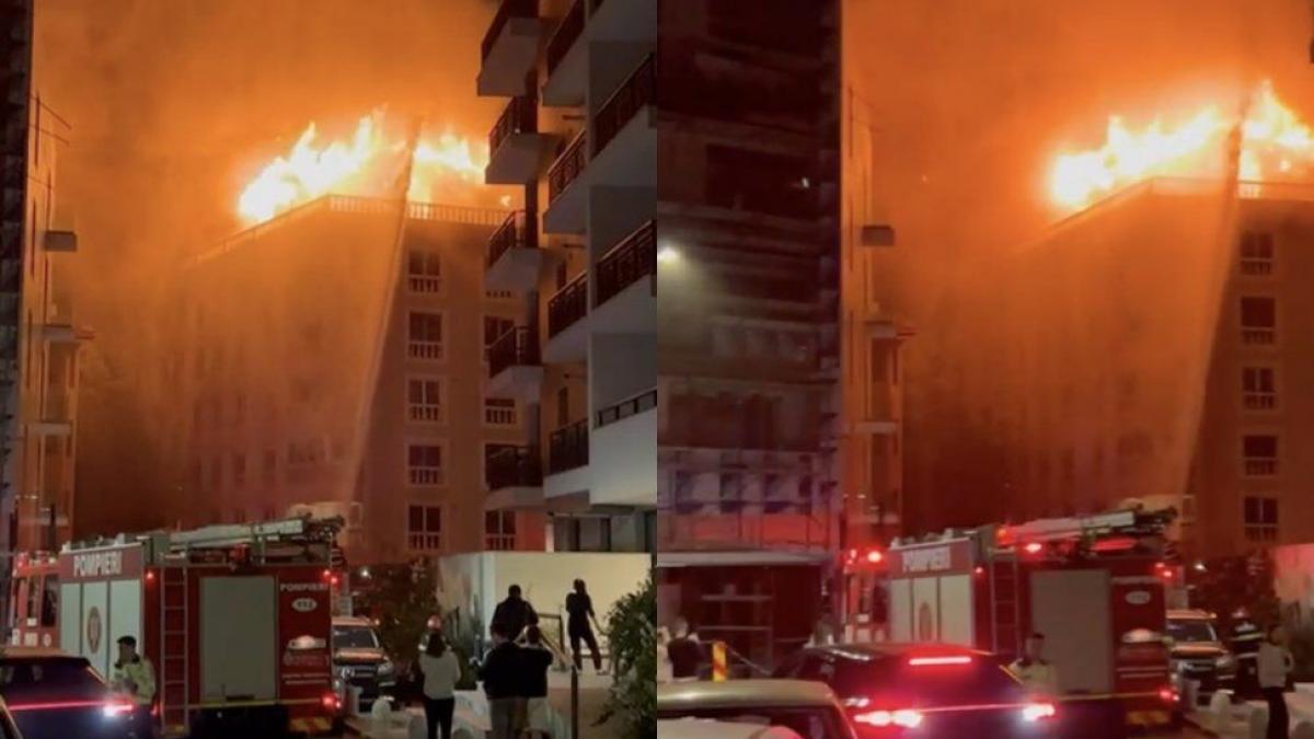 Incendiu puternic în nordul Capitalei. Pompierii intervin de urgență