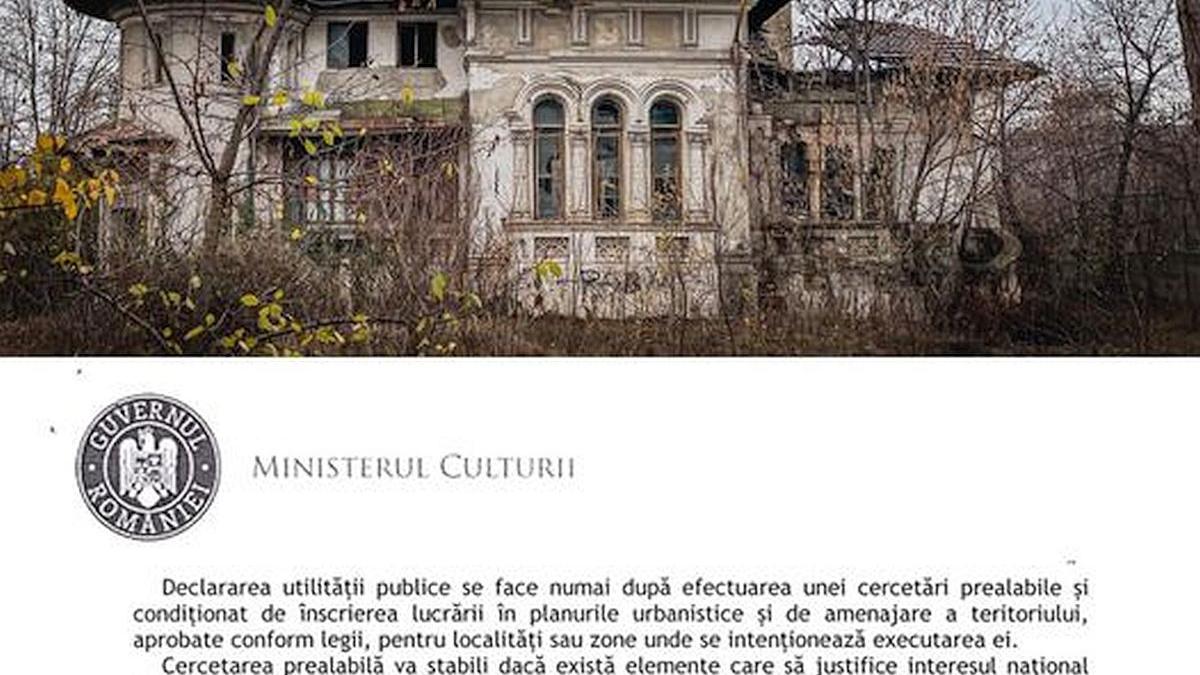 Clotilde Armand solicită Ministerului Culturii un aviz pentru exproprierea şi salvarea imobilului Casa Miclescu
