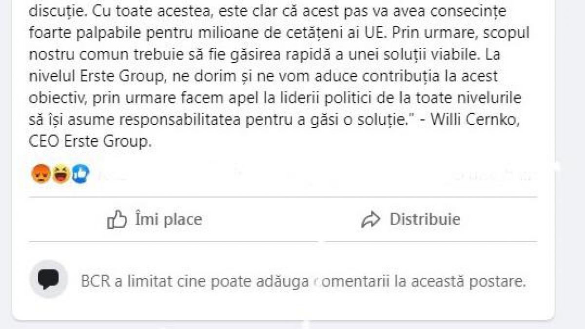 Rușine! Băncile austriece dau comunicate dar restricționează comentariile românilor!