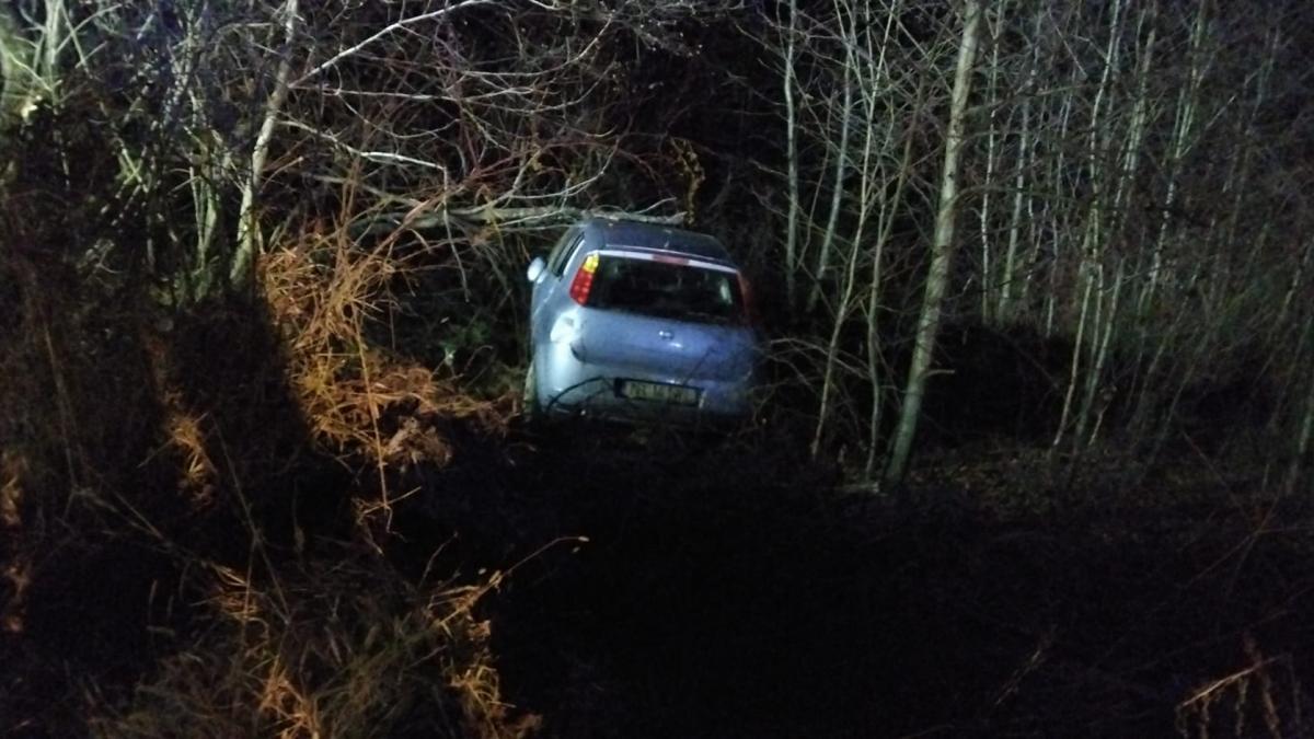 A pierdul controlul volanului și a intrat cu mașina în pădurea de pe marginea drumului