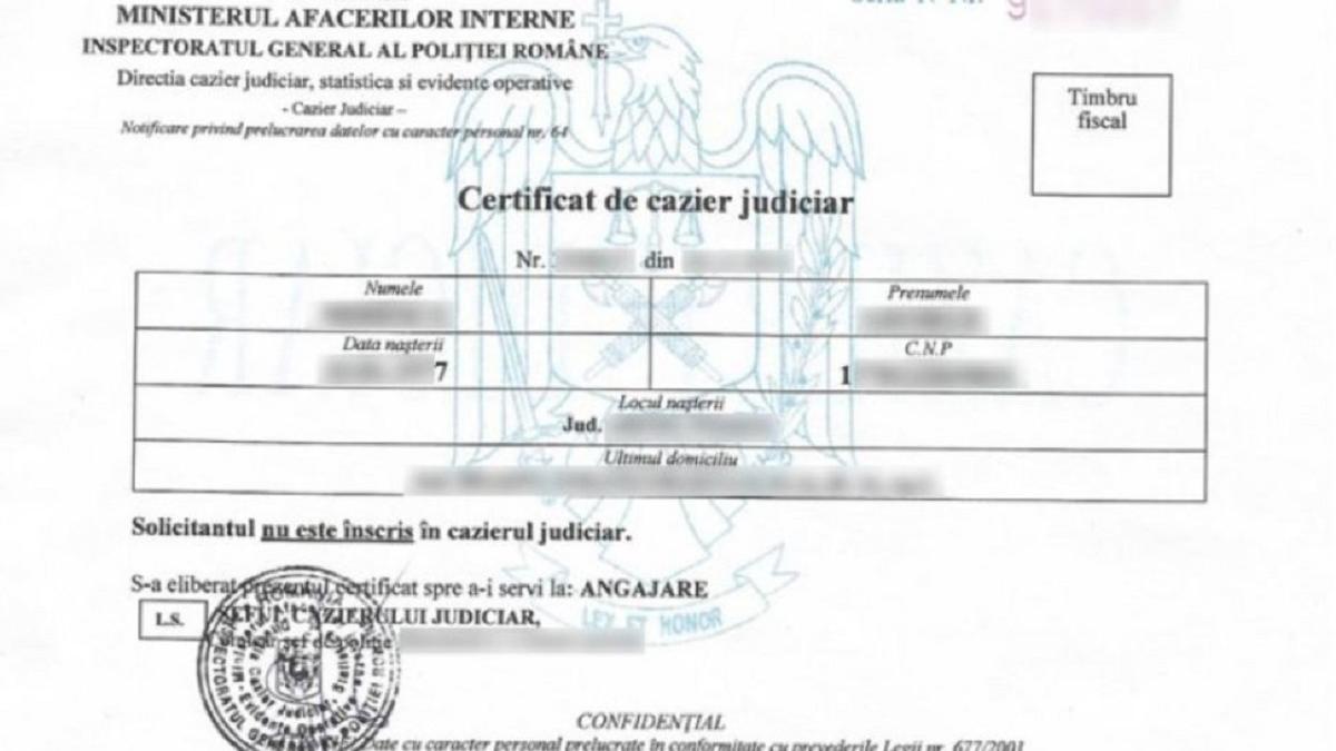 Cazierul judiciar se poate obține gratuit în format electronic