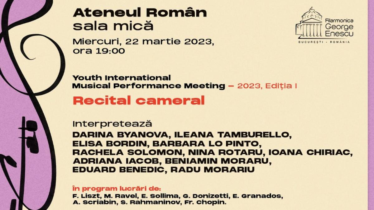Recital vocal-instrumental în cadrul turneului Youth International Musical Performance Meeting 2023