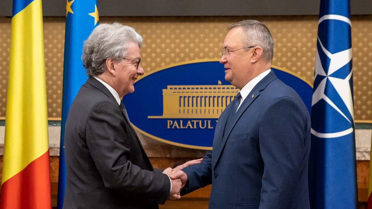 Nicolae Ciucă, discuții cu Thierry Breton despre Schengen: E important nu doar pentru țara noastră
