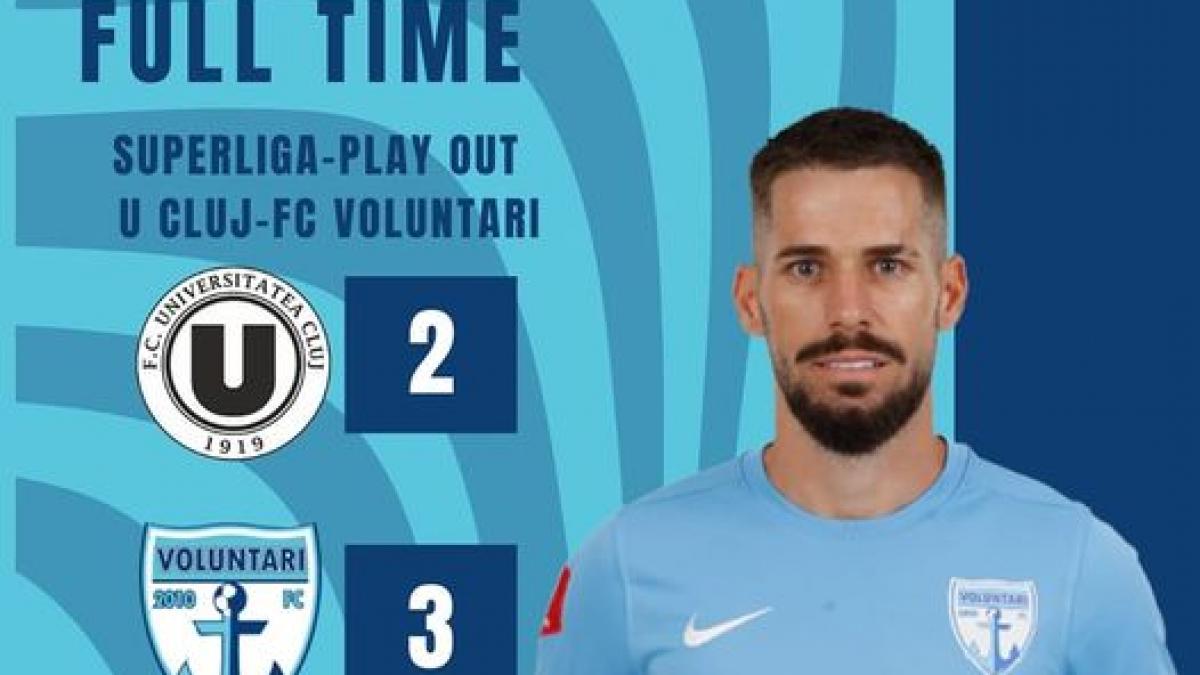 Revenire spectaculoasă în ultimele cinci minute pentru FC Voluntari. Golul victoriei a fost înscris în minutul 90+2