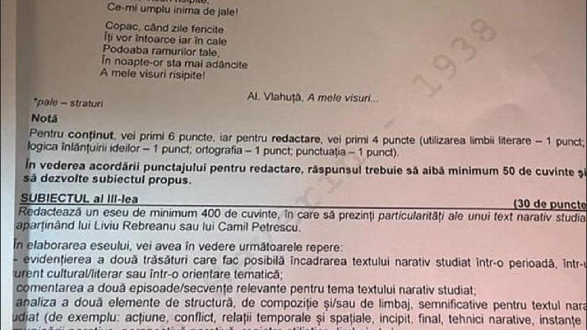 Bacalaureat 2023. Iată subiectele la limba și literatura română