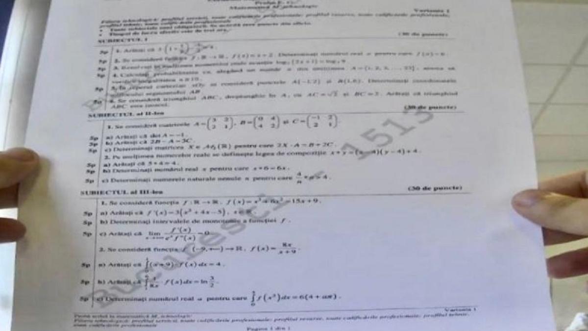 Avem subiectele la Matematică ! Absolvenții de liceu susțin proba obligatorie a profilului de la BAC 2023