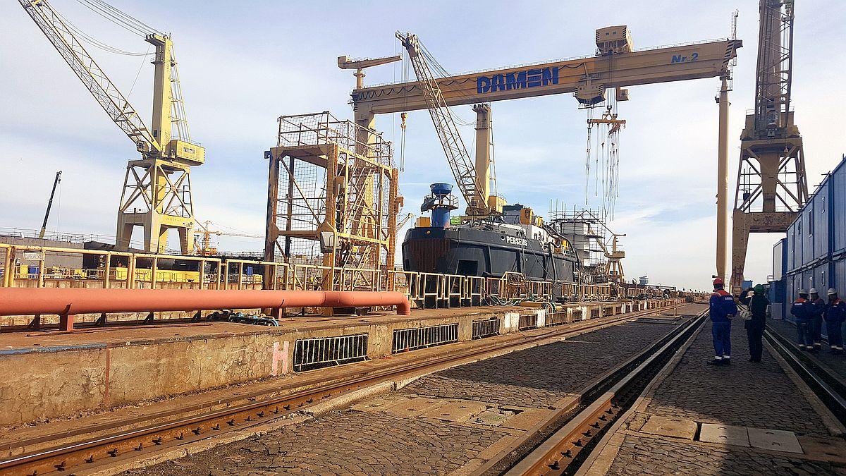 Şantierul naval Damen Galaţi va construi patru noi fregate pentru Belgia şi Olanda