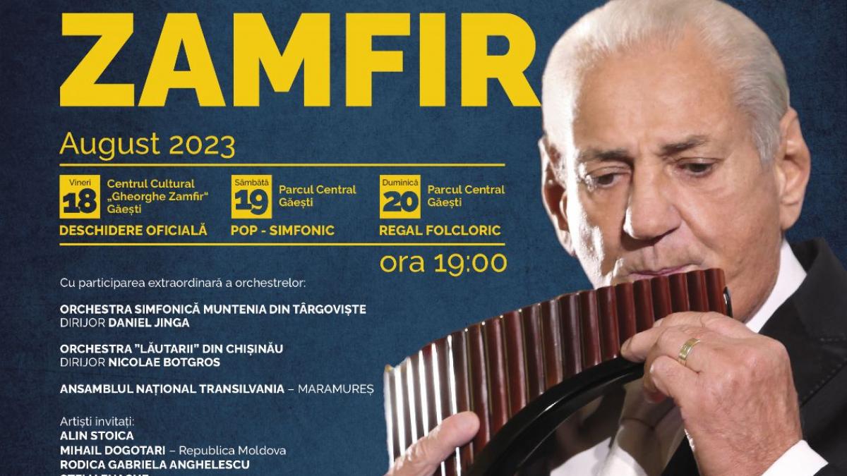 Festivalul Internațional de Nai “Gheorghe Zamfir” își deschide porțile la Gaești, în perioada 18-20 august 2023