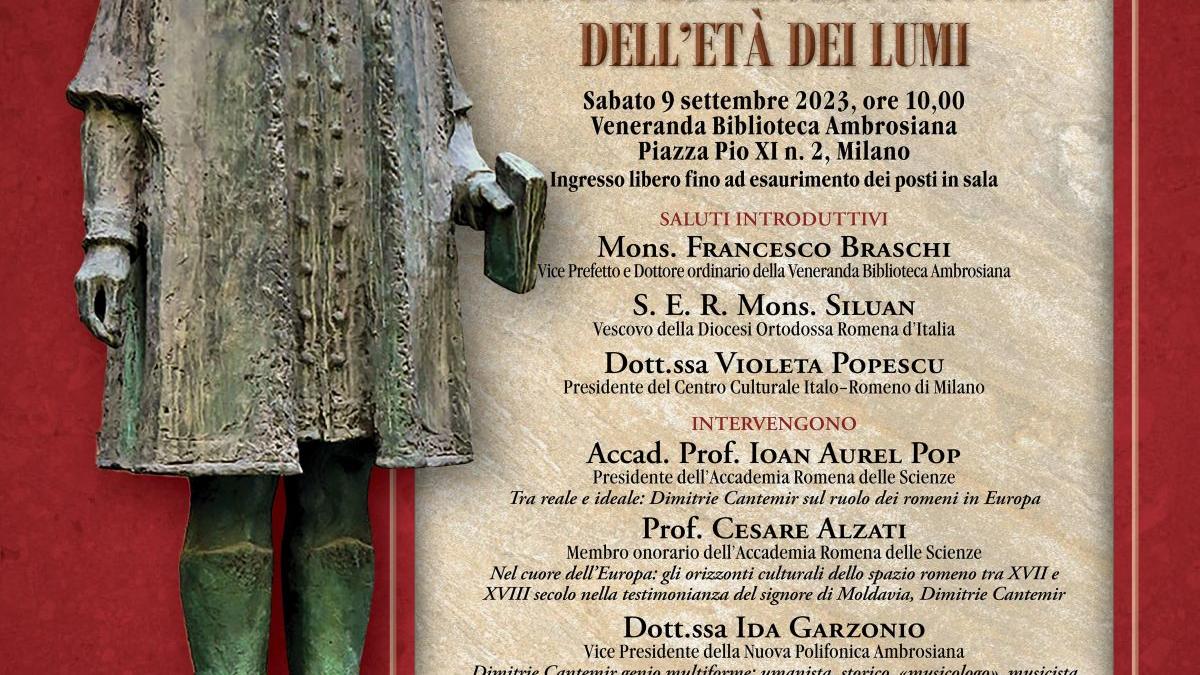 Anul Cultural Dimitrie Cantemir marcat la Biblioteca Ambrosiana din Milano de Institutul Român de Cultură şi Cercetare Umanistică de la Veneţia