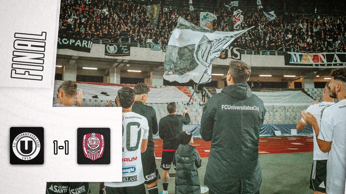 derby de cluj s a incheiat incheiat frateste spectacolul fiind facut mai ales in tribune